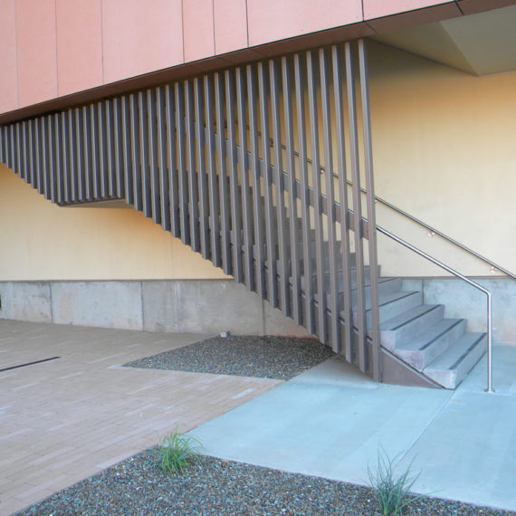 ASU recreation building. Painted Steel barrier.