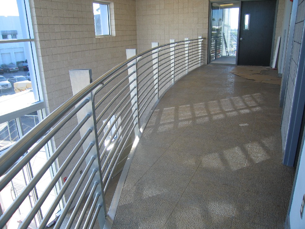 Arizona Heart - radius stainless steel railing.