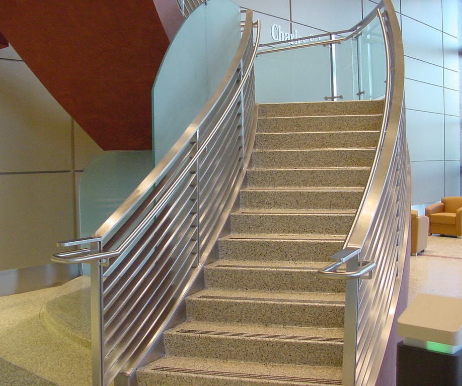 Charles Swab - radius stainless steel railing.