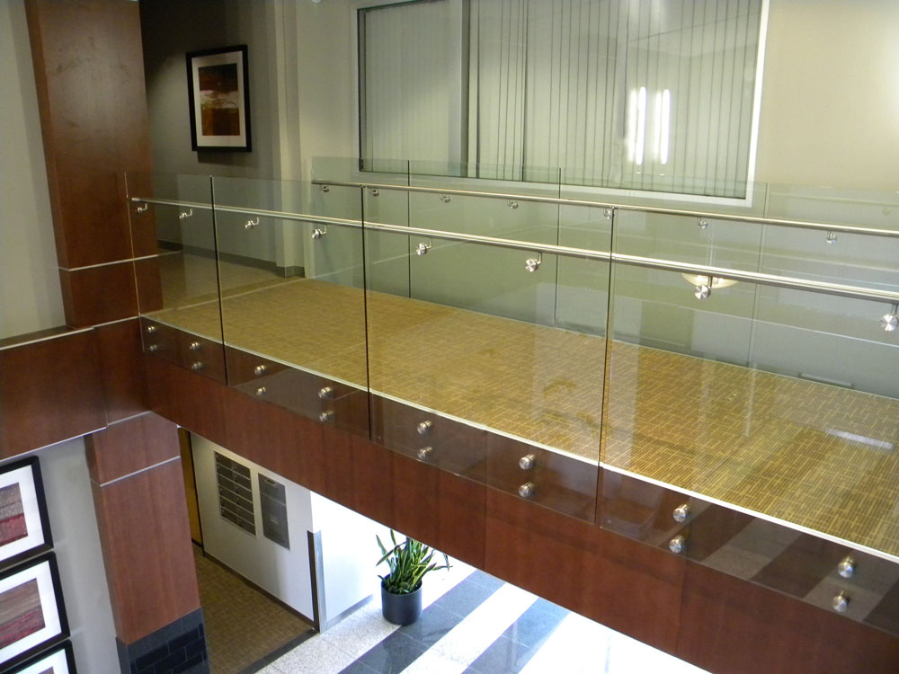 Southbank Corporate Center - Glass with stainless steel puck system and handrail.