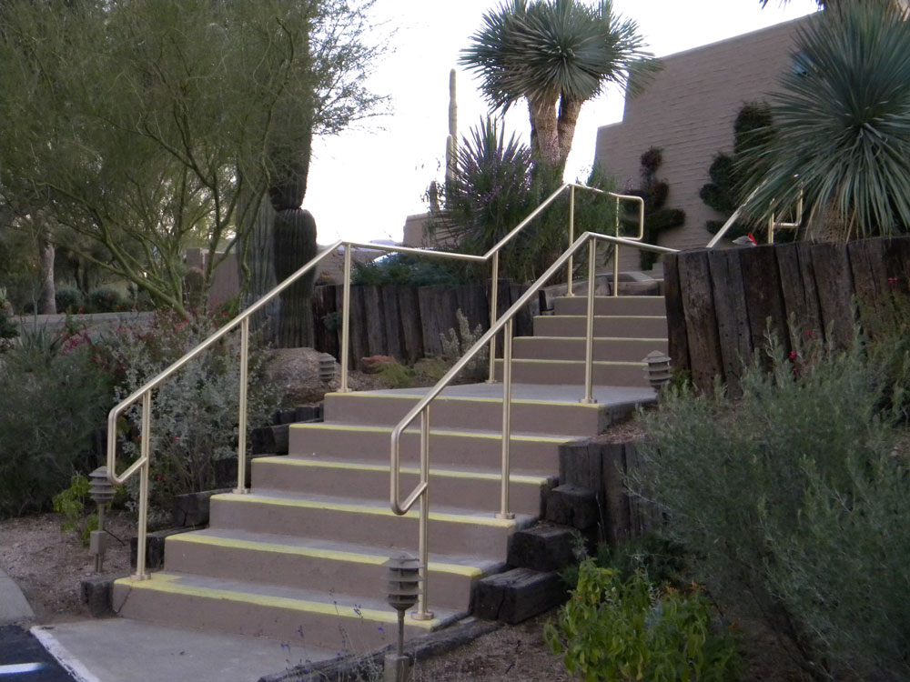 Desert Foothills Golf Course - brass railing with satin finish and clear coat.