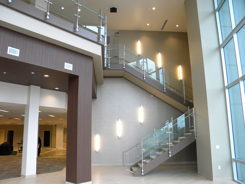 827 Grove - glass with stainless steel post and handrail.